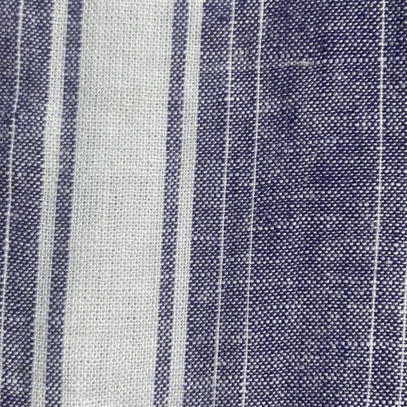 Loft Outlet Blue & White Striped Wide Leg Linen Blend Jumpsuit M - Picture 17 of 17